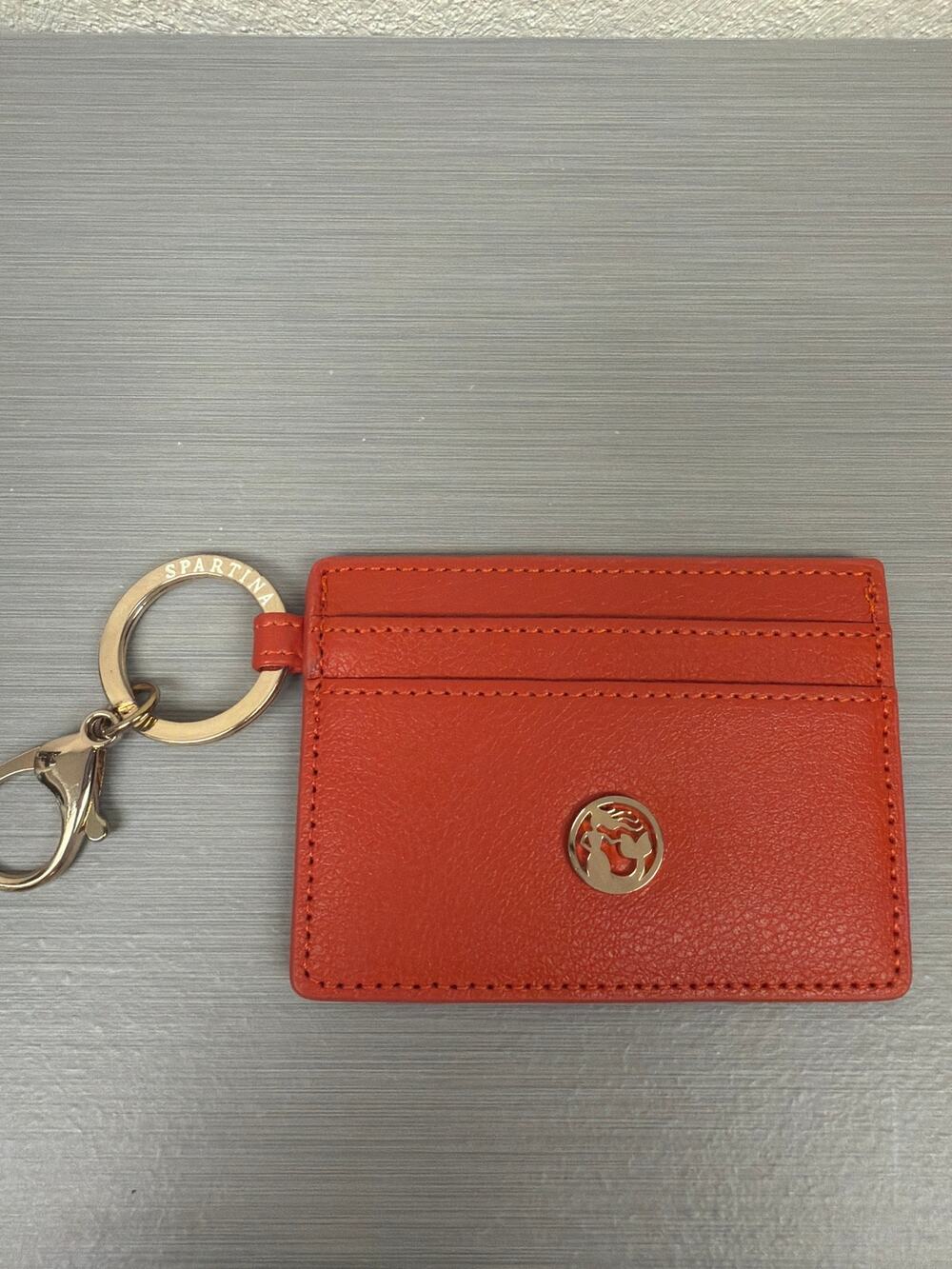 Spartina 449 Red Card Holder Keychain Wallet Gold Mermaid Logo